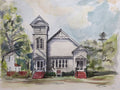 Family Church original Watercolor and ink on paper