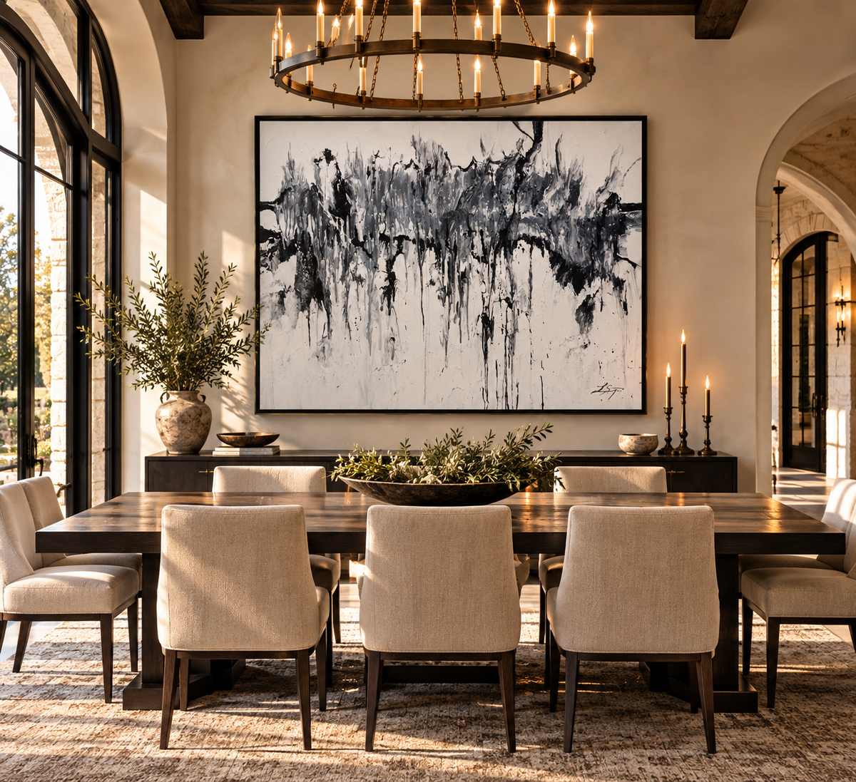 "Truth is Black and White" Original Abstract Acrylic Painting on Canvas | 4 × 5 Feet