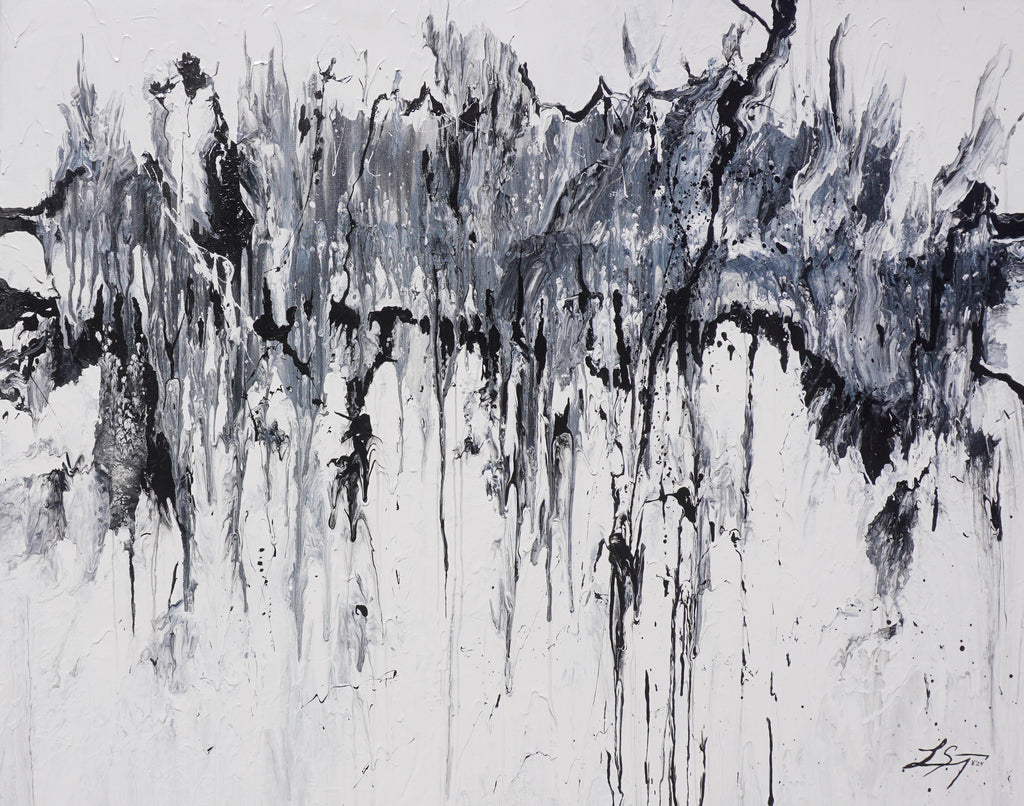 "Truth is Black and White" Original Abstract Acrylic Painting on Canvas | 4 × 5 Feet